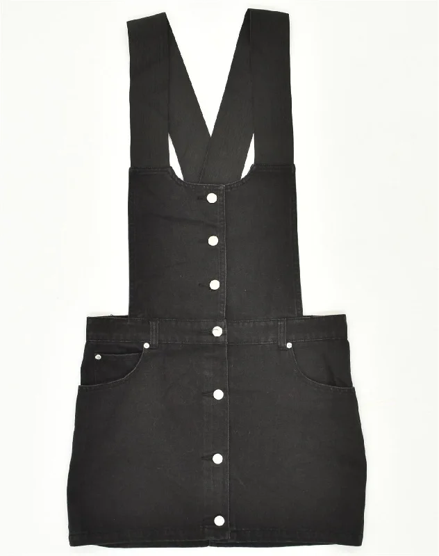 CHEAP MONDAY Womens Dungarees Denim Skirt UK 10 Small W32 Black Cotton linen skirt natural CHEAP MONDAY Womens Dungarees Denim Skirt UK 10 Small W32 Black Cotton linen skirt natural