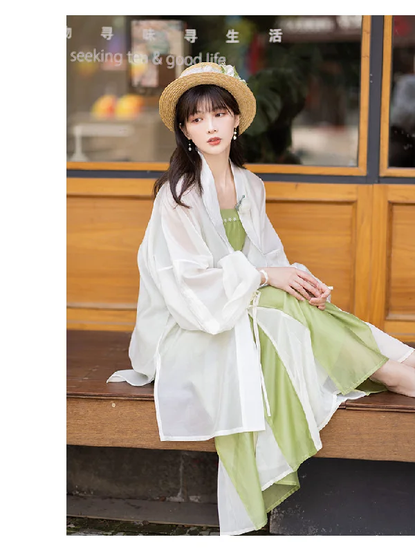 shirt + suspender + skirt +brooch