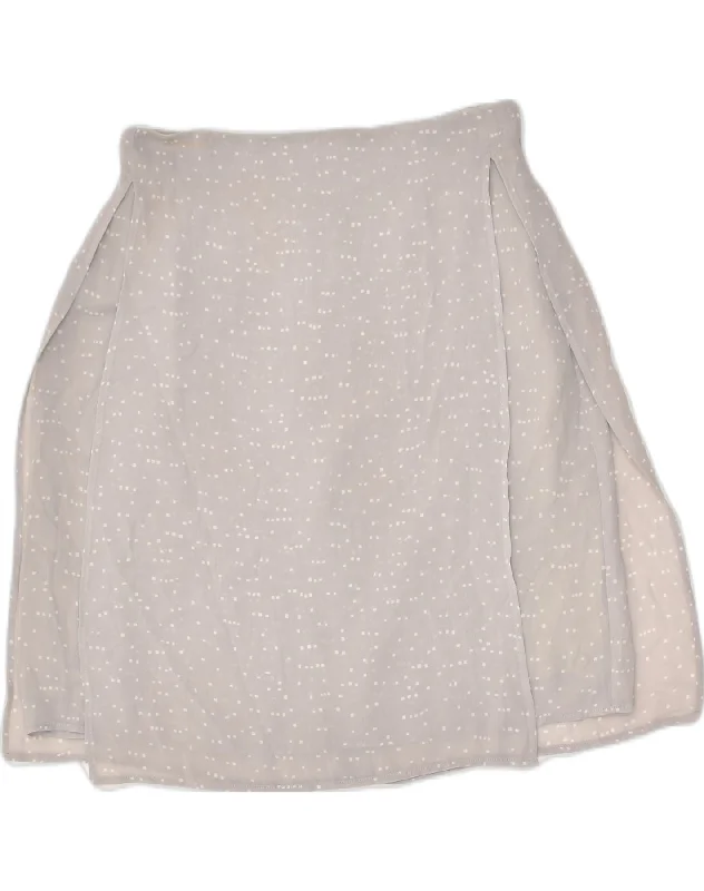 DANIEL HECHTER Womens A-Line Skirt UK 8 Small W27 Grey Polka Dot chiffon skirt floaty DANIEL HECHTER Womens A-Line Skirt UK 8 Small W27 Grey Polka Dot chiffon skirt floaty