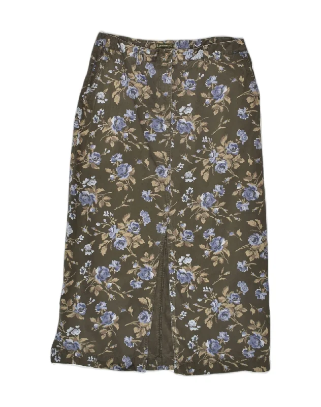 EDDIE BAUER Womens Straight Skirt UK 14 Large W32 Grey Floral Cotton relaxed fit skirt EDDIE BAUER Womens Straight Skirt UK 14 Large W32 Grey Floral Cotton relaxed fit skirt