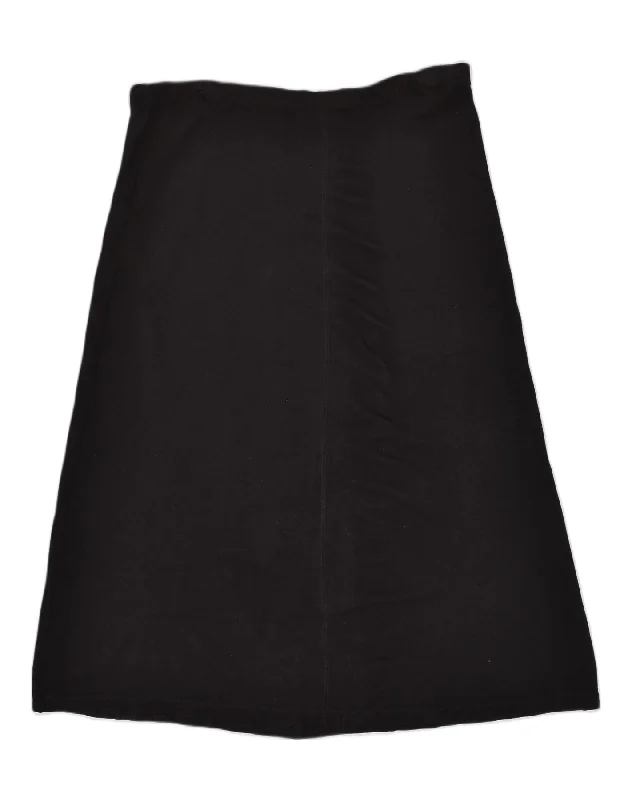 EDDIE BAUER Womens Tall A-Line Skirt UK 16 Large W40 Black Rayon silk skirt luxurious EDDIE BAUER Womens Tall A-Line Skirt UK 16 Large W40 Black Rayon silk skirt luxurious