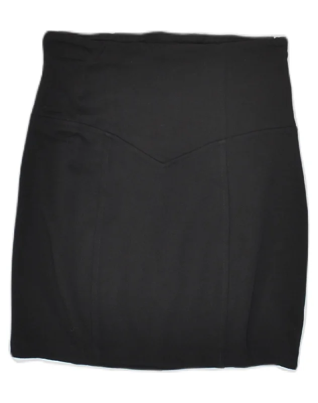 GUESS Womens Pencil Skirt UK 8 Small W24 Black Polyester floral skirt print