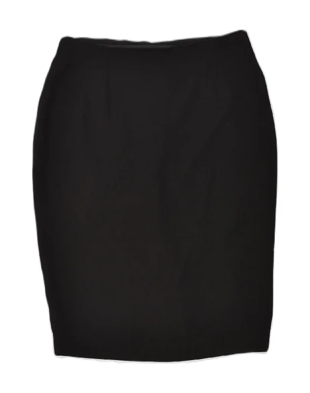 HOBBS Womens Pencil Skirt UK 10 Small W26 Black Polyester corduroy skirt textured