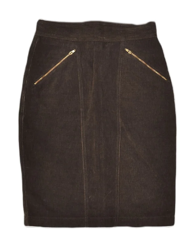ICEBERG Womens High Waist Denim Pencil Skirt IT 42 Medium W28 Brown denim skirt casual ICEBERG Womens High Waist Denim Pencil Skirt IT 42 Medium W28 Brown denim skirt casual