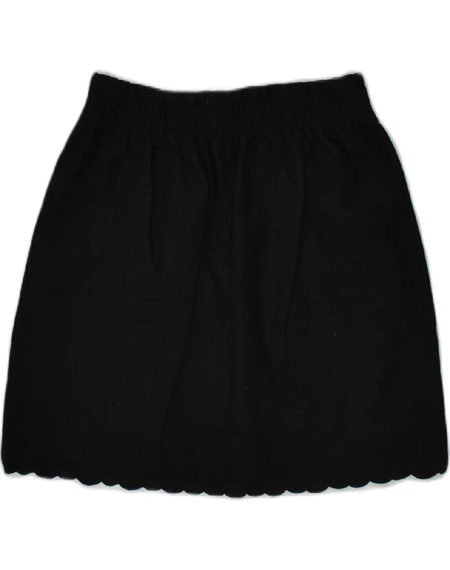 J. CREW Womens A-Line Skirt US 4 Small W32  Black button skirt front