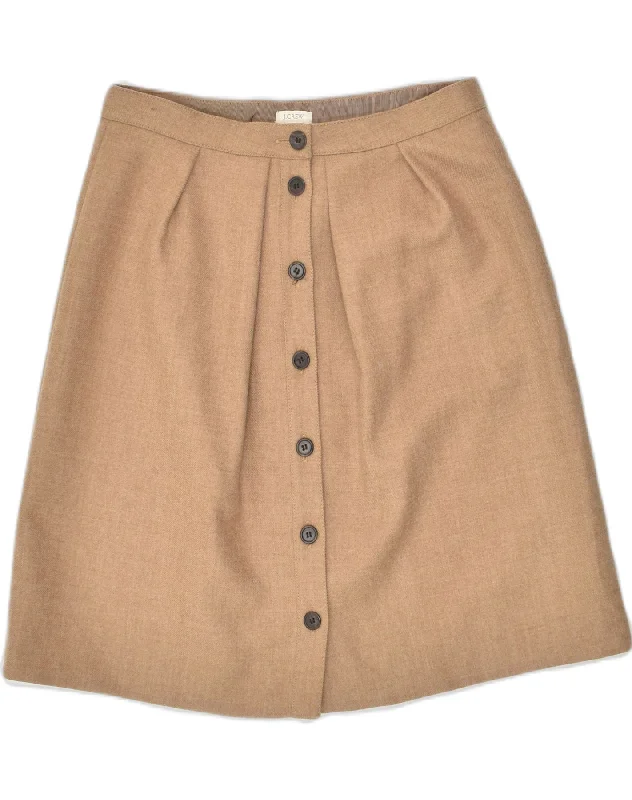 J. CREW Womens A-Line Skirt US 8 Medium W30 Brown Wool silk skirt lustrous