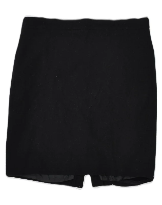 J. CREW Womens Pencil Skirt US 12 Large W34 Black Wool asymmetrical skirt cut