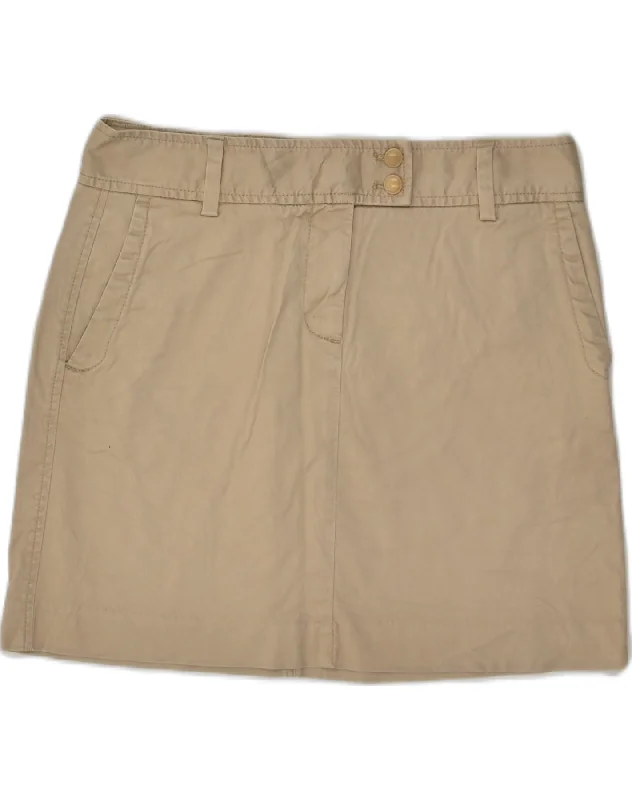 J. CREW Womens Straight Skirt US 8 Medium W32  Brown Cotton elastic waist skirt