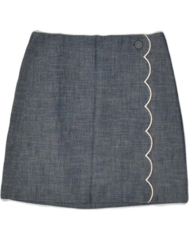 J. CREW Womens Wrap Skirt US 4 Small W28  Grey Cotton ribbed skirt waist