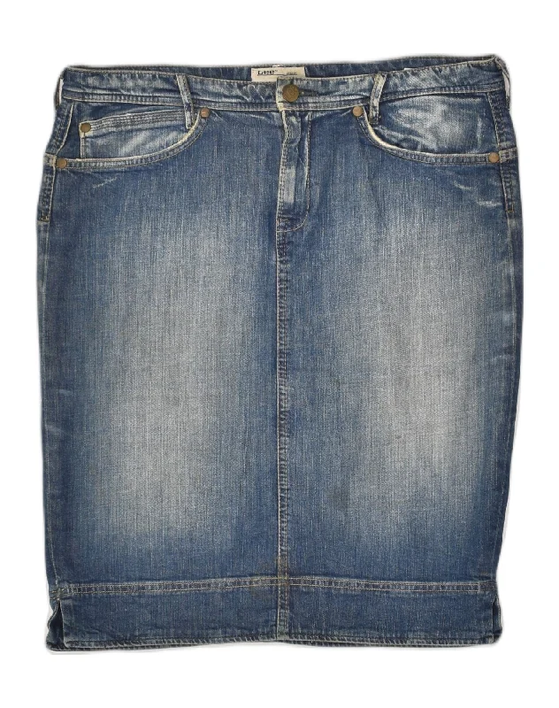 LEE Womens Denim Skirt W32 Large Blue Cotton lightweight skirt design