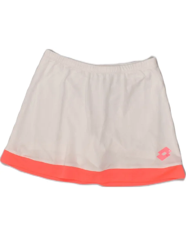 LOTTO Womens Tennis Skirt UK 12 Medium W28 White Polyester silk skirt elegant