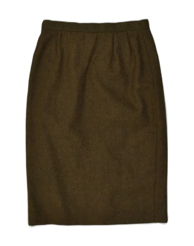 LUISA SPAGNOLI Womens High Waist Pencil Skirt IT 42 Medium W26 Khaki asymmetrical skirt cut LUISA SPAGNOLI Womens High Waist Pencil Skirt IT 42 Medium W26 Khaki asymmetrical skirt cut