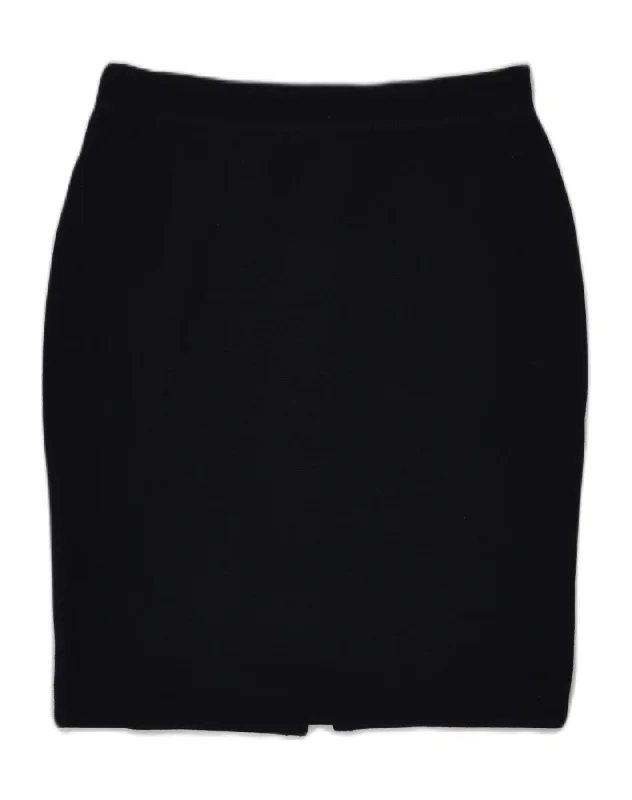 LUISA SPAGNOLI Womens Pencil Skirt IT 48 XL W32  Navy Blue button skirt front