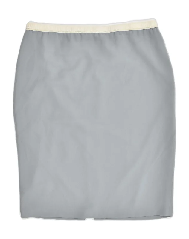 LUISA SPAGNOLI Womens Pencil Skirt W34 Large Grey Polyester lightweight skirt design LUISA SPAGNOLI Womens Pencil Skirt W34 Large Grey Polyester lightweight skirt design