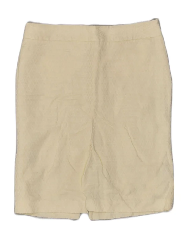 MASSIMO DUTTI Womens Straight Skirt EU 42 Large W32 Off White Cotton breathable skirt fabric MASSIMO DUTTI Womens Straight Skirt EU 42 Large W32 Off White Cotton breathable skirt fabric