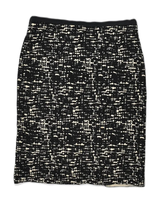 MAX MARA Womens Straight Skirt UK 16 Large W32 Black Spotted Wool velvet skirt plush