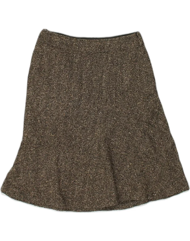 MAX MARA Womens Trumpet Skirt UK 10 Small W28 Grey Flecked Wool pleated skirt texture MAX MARA Womens Trumpet Skirt UK 10 Small W28 Grey Flecked Wool pleated skirt texture