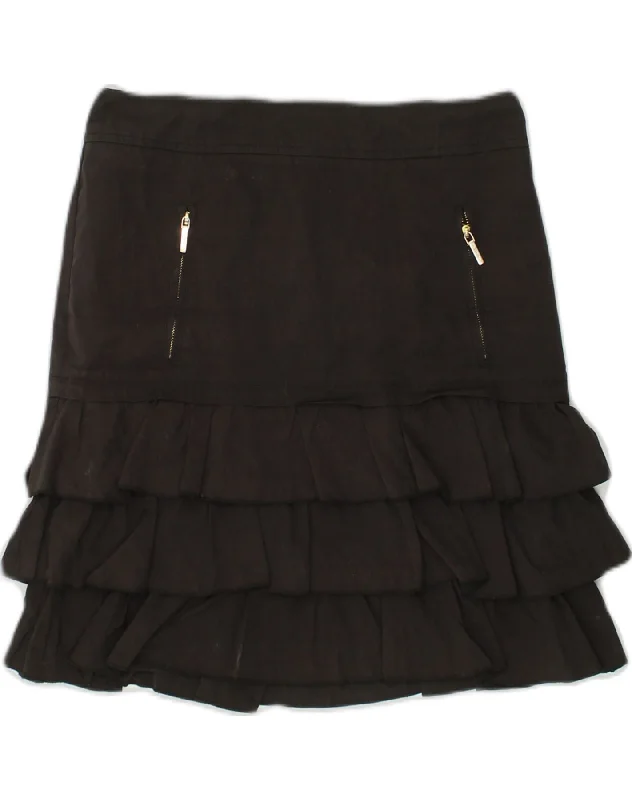 MOSCHINO Womens Pleated Skirt UK 6 XS W26  Black Polyester lace skirt intricate