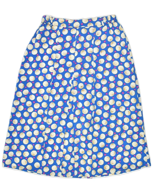 PETER HAHN Womens A-Line Skirt EU 38 Medium W28 Blue Spotted pencil skirt chic