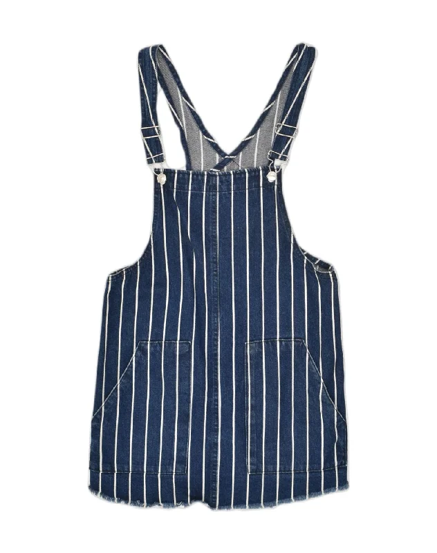 PULL & BEAR Womens Dungarees Denim Skirt UK 14 Medium W28 Blue Striped leather skirt sleek PULL & BEAR Womens Dungarees Denim Skirt UK 14 Medium W28 Blue Striped leather skirt sleek