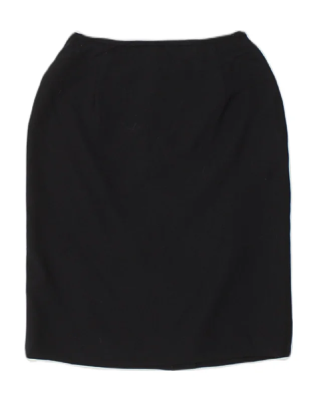 RALPH LAUREN Womens Straight Skirt US 4 Small W25 Navy Blue Wool maxi skirt elegant