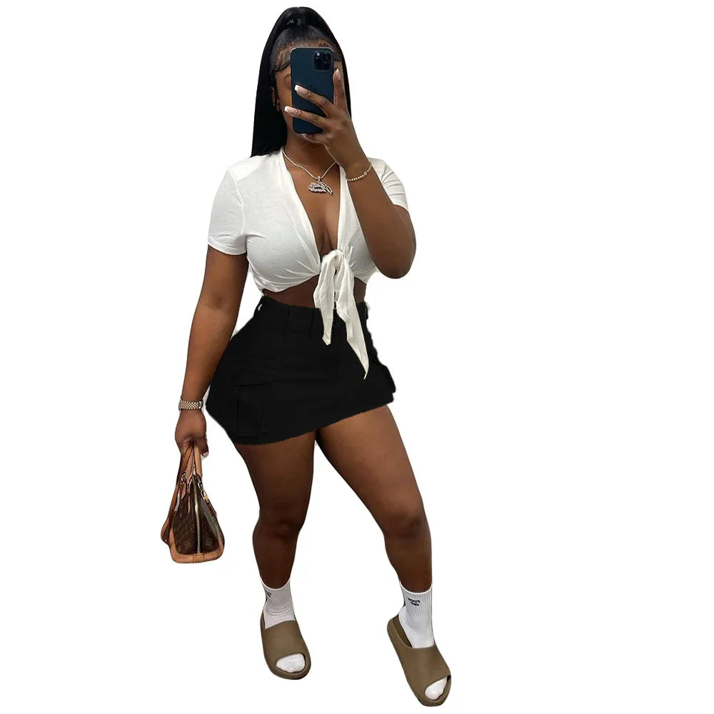 Cargo Short Skirts For Women Sexy Drawstring Cargo Skirt With Pockets Mini Cargo Skirt Women zip skirt side Cargo Short Skirts For Women Sexy Drawstring Cargo Skirt With Pockets Mini Cargo Skirt Women zip skirt side