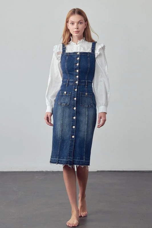 SUSPENDERS DENIM SKIRT boho skirt vibe
