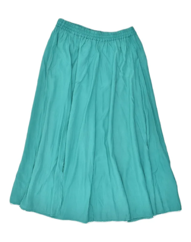 VINTAGE Womens A-Line Skirt IT 40 Small W26 Blue Viscose velvet skirt sumptuous