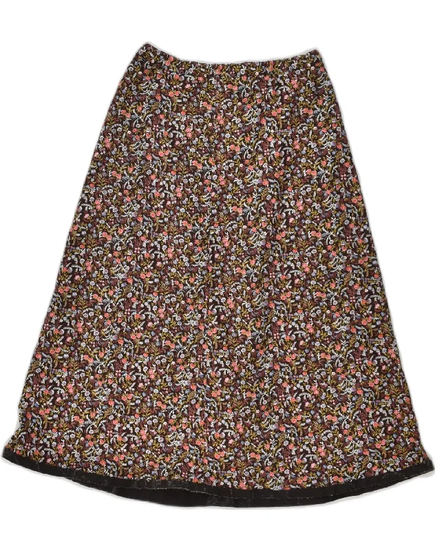 VINTAGE Womens A-Line Skirt IT 44 Medium W26 Multicoloured Floral leather skirt sleek VINTAGE Womens A-Line Skirt IT 44 Medium W26 Multicoloured Floral leather skirt sleek