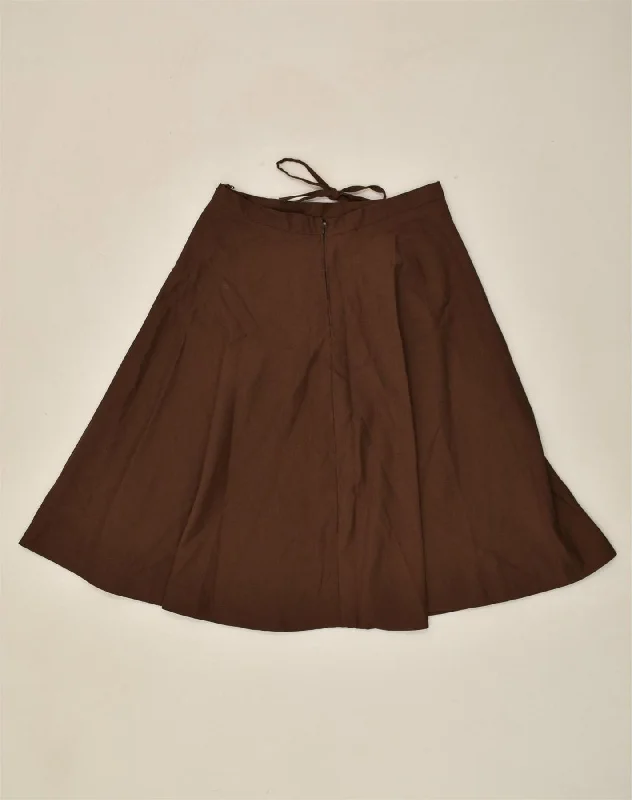 VINTAGE Womens A-Line Skirt W28 Medium Brown linen skirt natural