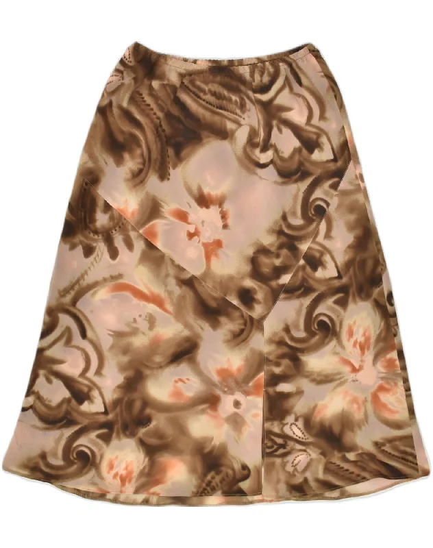 VINTAGE Womens A-Line Skirt W30 Medium  Brown Floral maxi skirt elegant