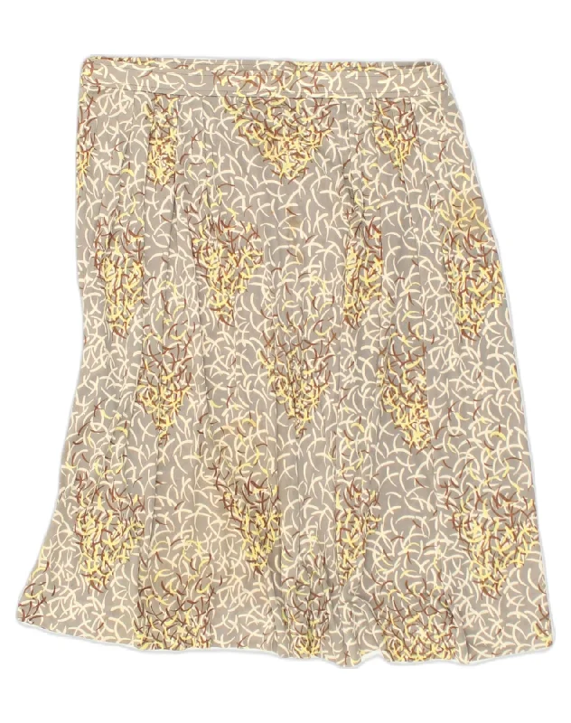VINTAGE Womens Crazy Pattern A-Line Skirt W30 Medium Grey velvet skirt plush