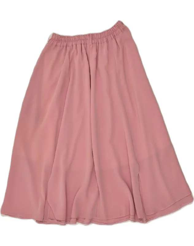 VINTAGE Womens Flared Skirt UK 10 Small Pink Polyester cashmere skirt rich
