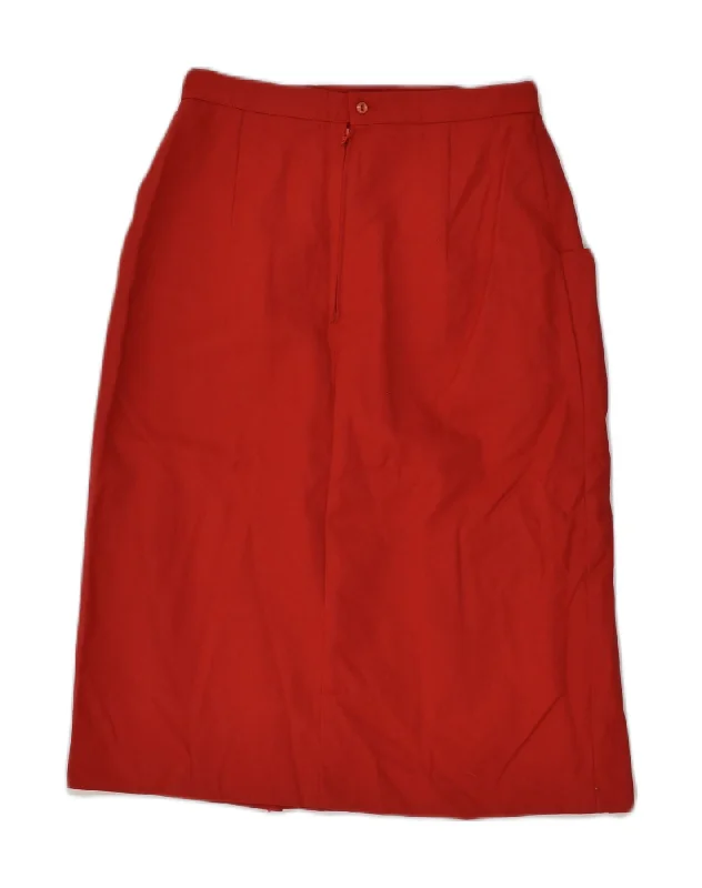 VINTAGE Womens High Waist Straight Skirt W26 Small Red corduroy skirt durable