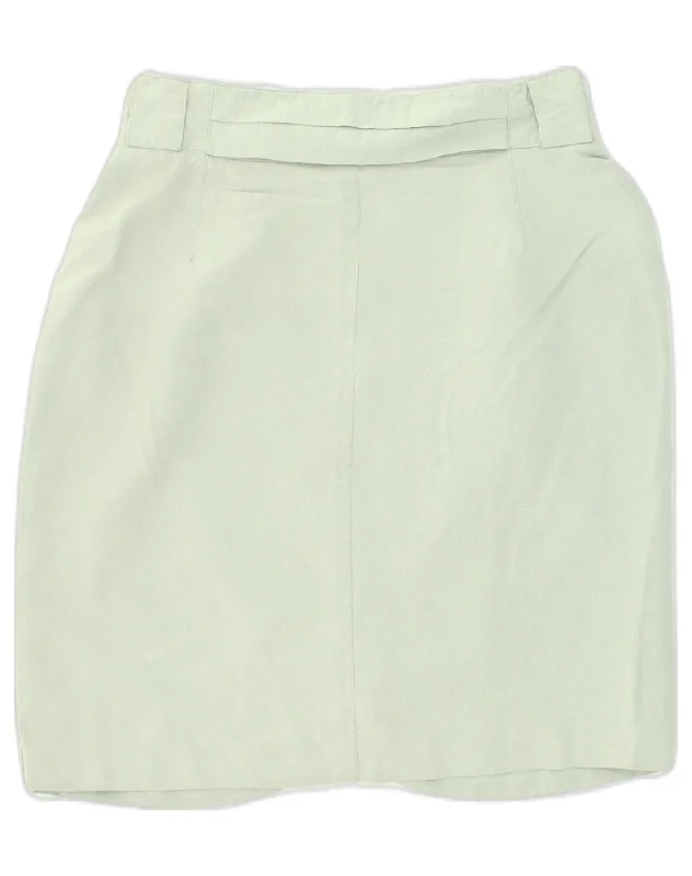 VINTAGE Womens Pencil Skirt IT 40 Small W28  Green Viscose cashmere skirt fine