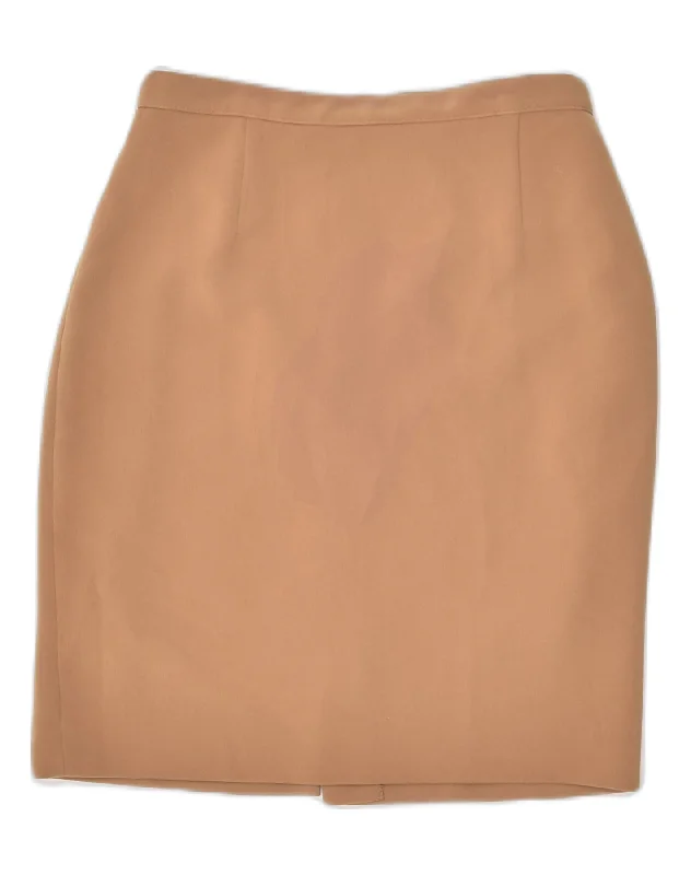 VINTAGE Womens Pencil Skirt IT 42 Medium W26 Brown elastic waist skirt