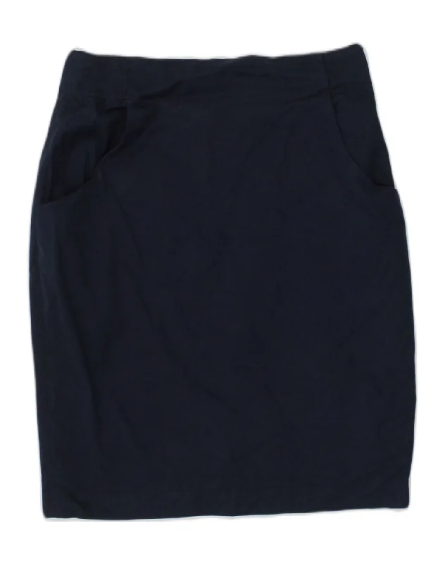 VINTAGE Womens Pencil Skirt IT 44 Medium W28  Navy Blue Cotton corduroy skirt cozy