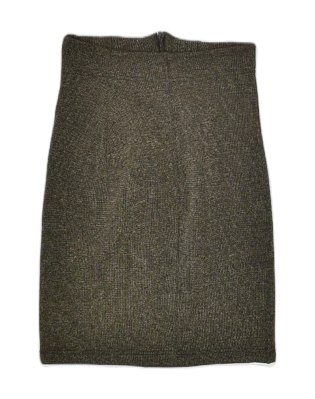 VINTAGE Womens Pencil Skirt UK 12 Medium W28 Green velvet skirt luxury