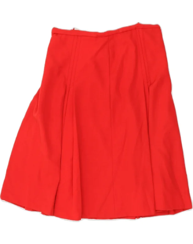 VINTAGE Womens Pleated A-Line Skirt W30 Medium  Red denim skirt durable