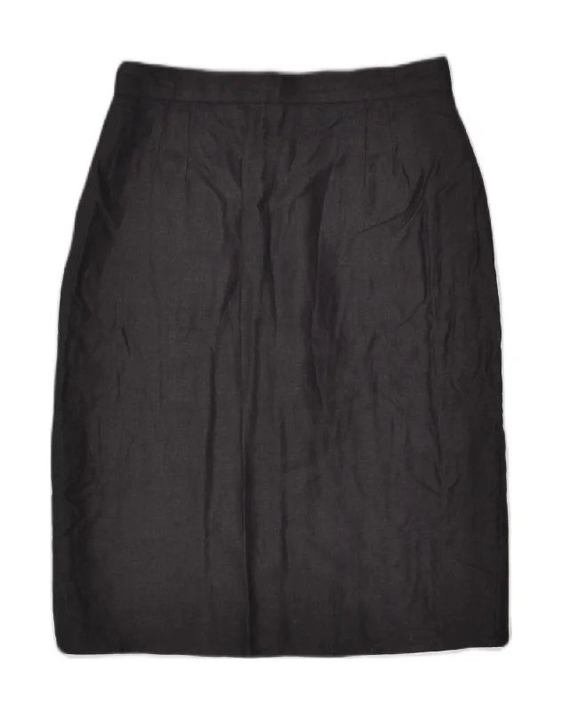 VINTAGE Womens Straight Skirt IT 42 Medium W26 Black patchwork skirt art