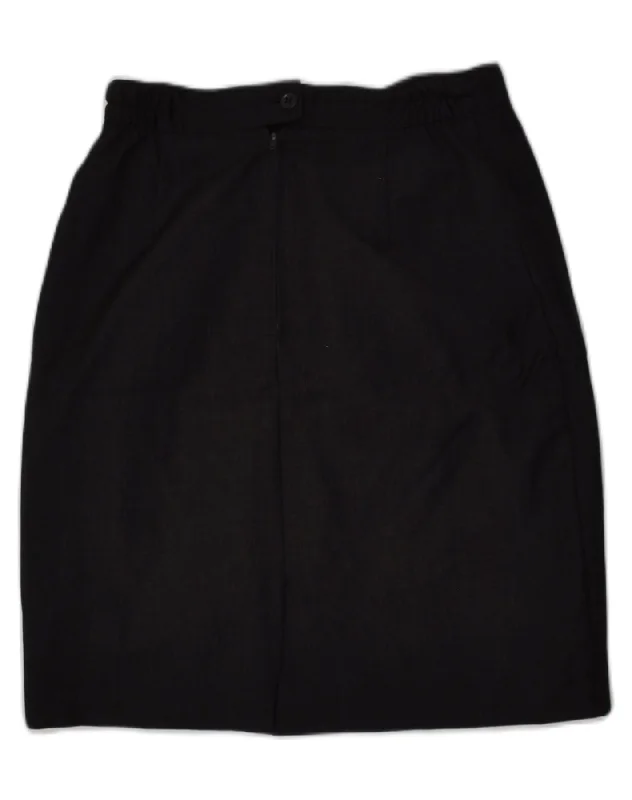 VINTAGE Womens Straight Skirt UK 14 Medium W28 Black corduroy skirt cozy