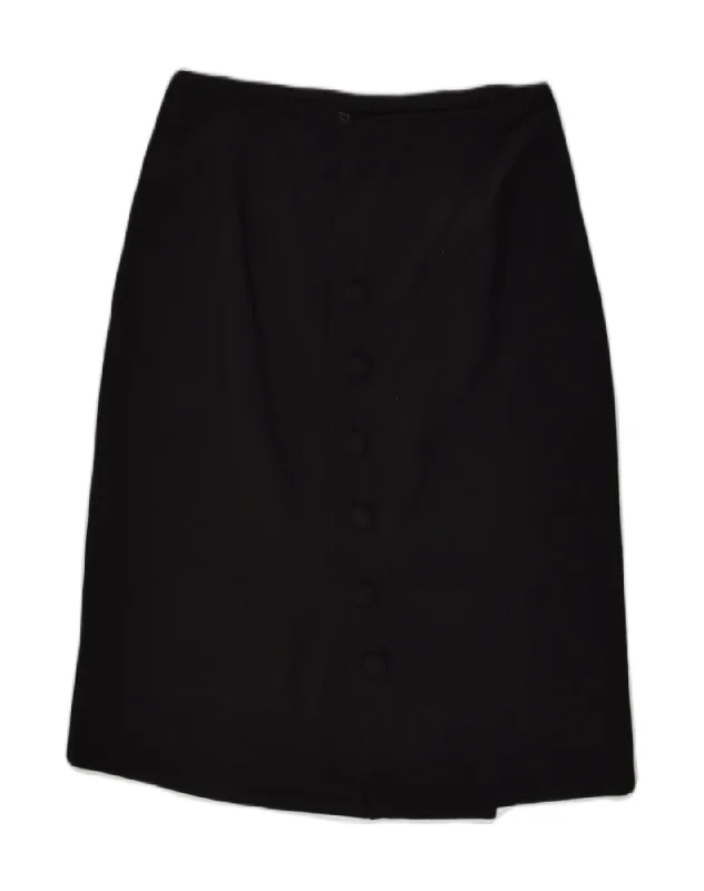VINTAGE Womens Straight Skirt W30 Medium Black velvet skirt plush