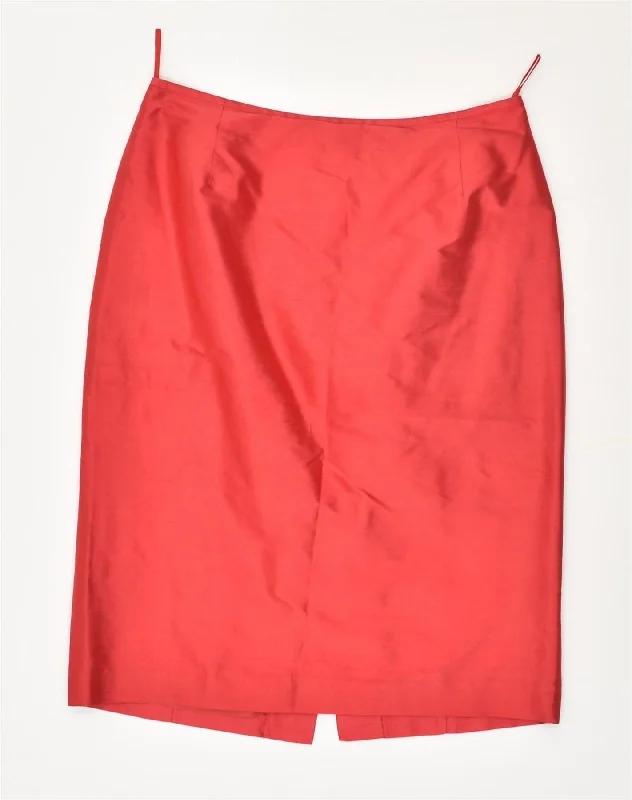 VINTAGE Womens Straight Skirt W30 Medium Red leather skirt modern