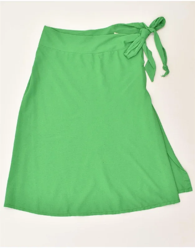 VINTAGE Womens Wrap Skirt W30 Medium  Green denim skirt casual