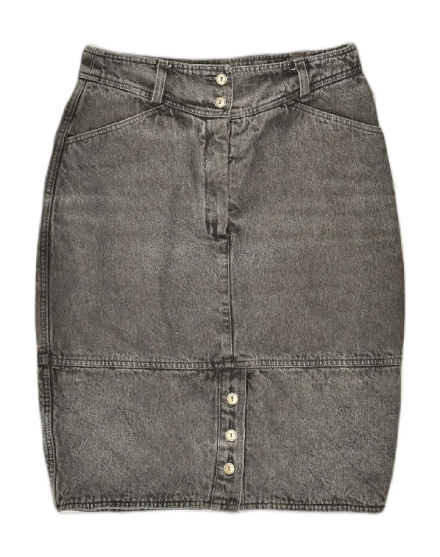 WAMPUM Womens Denim Skirt Medium W28  Grey Cotton leather skirt durable