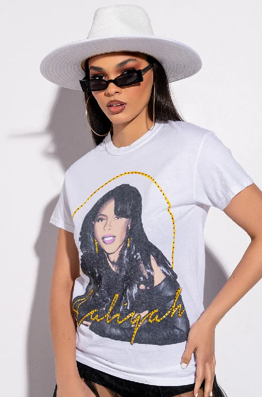 AALIYAH RHINESTONE TSHIRT Relaxed Cotton Short Shirt