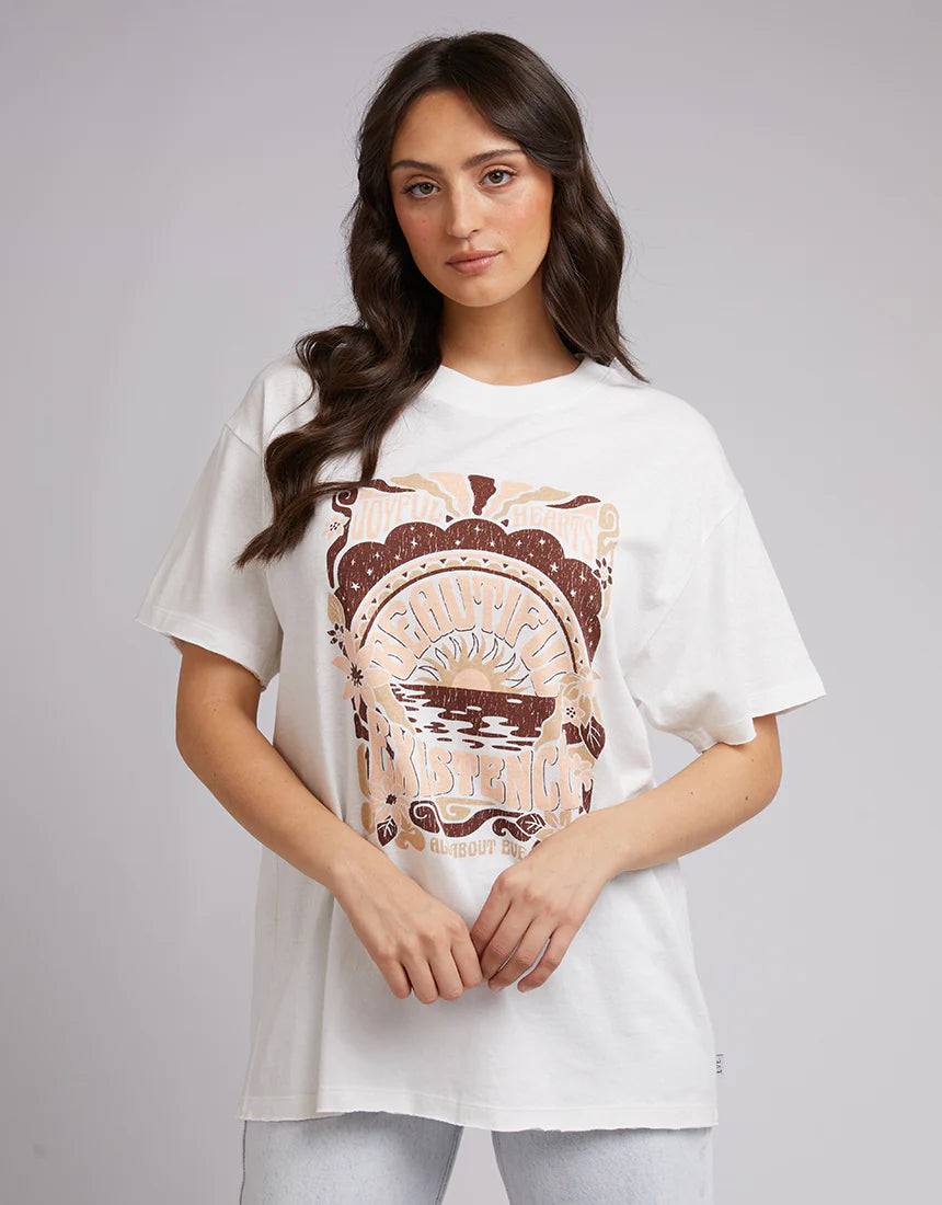ALL ABOUT EVE EXISTENCE TEE VINTAGE WHITE Mesh Blend Leather Blend Suede Blend