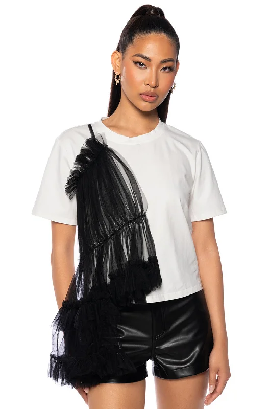 ALL THE DRAMA TULLE TSHIRT Relaxed Fit Short Tunic