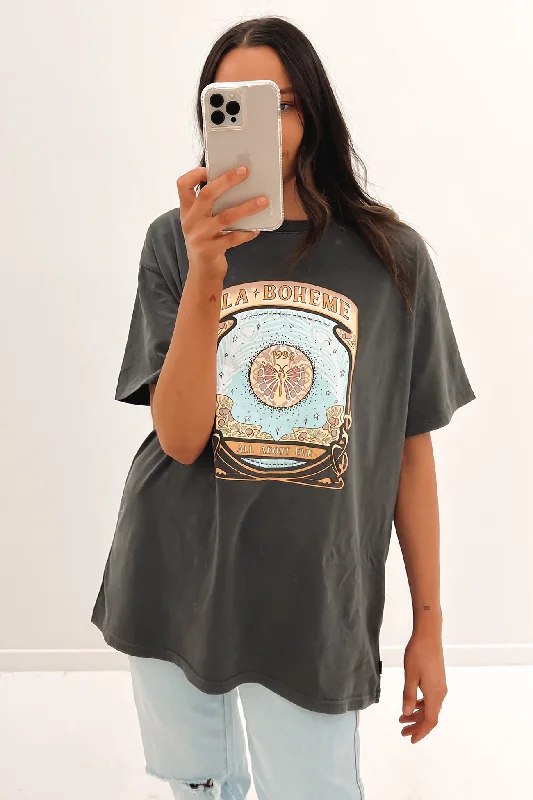 Art Tee Charcoal Boxy Fit Fitted Loose