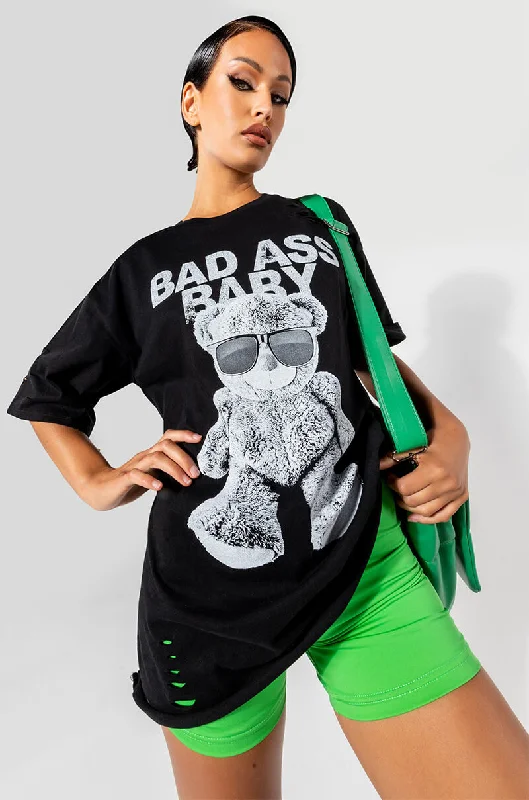 BAD ASS ABY CREW NECK TSHIRT Cozy Cotton Short Tee